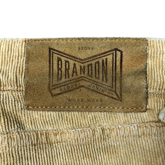 &Sons Pants Corduroy Brandon Slim Brown Stretch And Sons Mens 34x32 - Picture 4 of 7